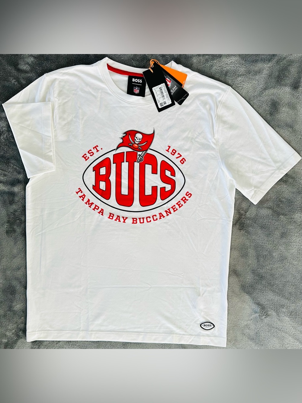Boss Men’s Tampa Bay Bucs Buccaneers T-shirt White XL Short Sleeve Football NFL